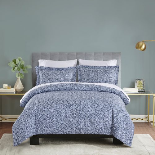 Bennet Blue Brushed Microfibre Duvet Cover Set